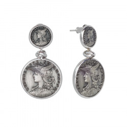 Серьги Style Avenue. Серебро 925, бижутерный сплав (монета)