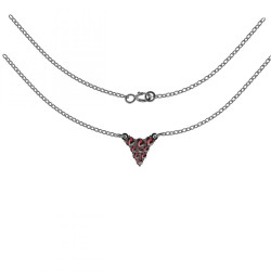BG stříbrný náhrdelník s českým granátem rhutenium 172