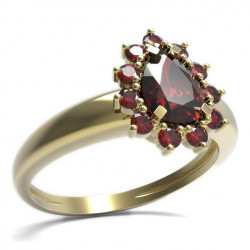BG zlatý prsten vsazeny kameny:přírodní granát   509I