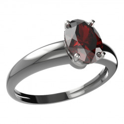 BG stříbrný prsten vsazený granát hvězdivový brus rhutenium 478I