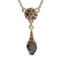 BG zlatý náhrdelník s přírodním granátem z Čech   637
