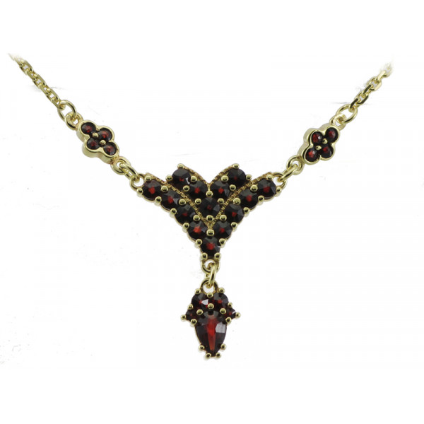 BG zlatý náhrdelník přírodní broušený granát    258