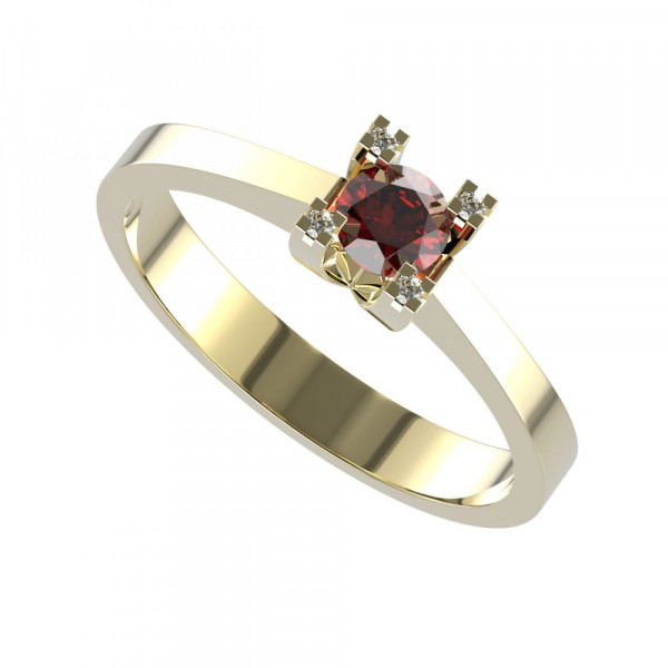 BG zlatý prsten kameny: diamant a granát   763