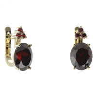 Серьги - модель JBS 47987 позолоченное серебро с чешским гранатом