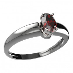 BG stříbrný prsten český přírodní granát rhutenium 477I