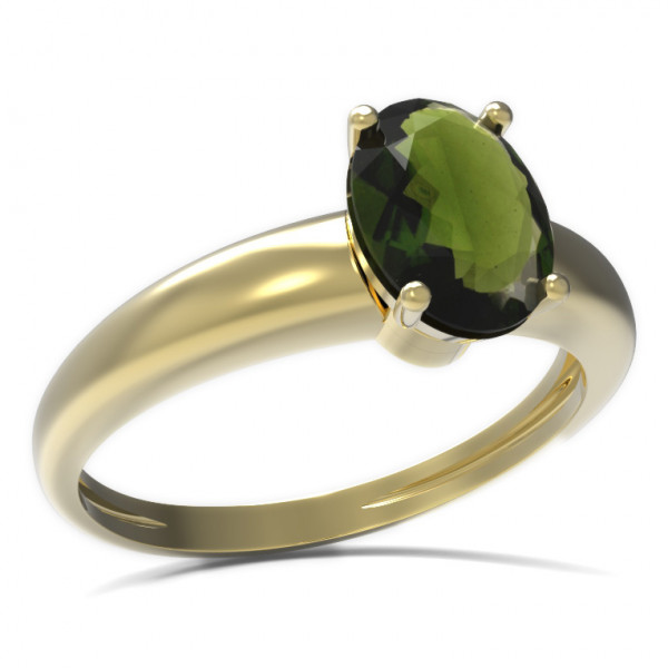 BG zlatý prsten s kameny: čs. přírodní vltavín   478