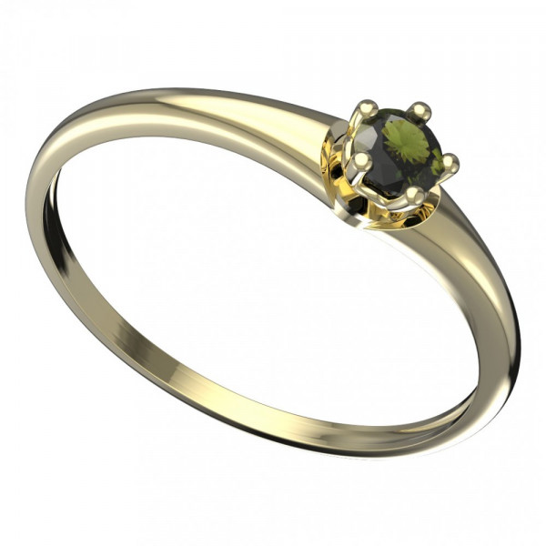 BG zlatý prsten s vltavínem z Čech   873