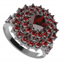 BG stříbrný prsten vsazený přírodní granát rhutenium 457Y