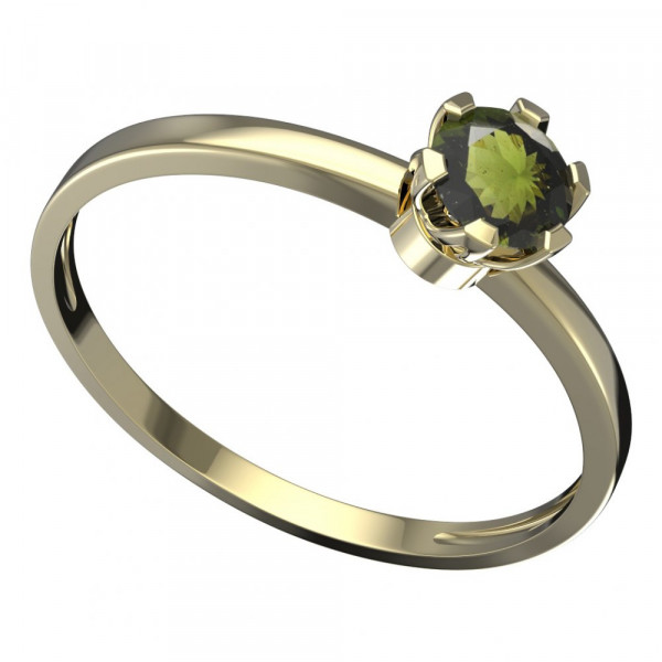 BG zlatý prsten s přírodním vltavínem   870