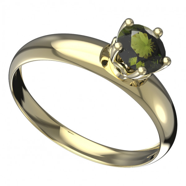 BG zlatý prsten s vltavínem z Čech   875