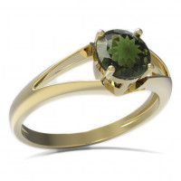 BG zlatý prsten s kameny: čs. přírodní vltavín   473