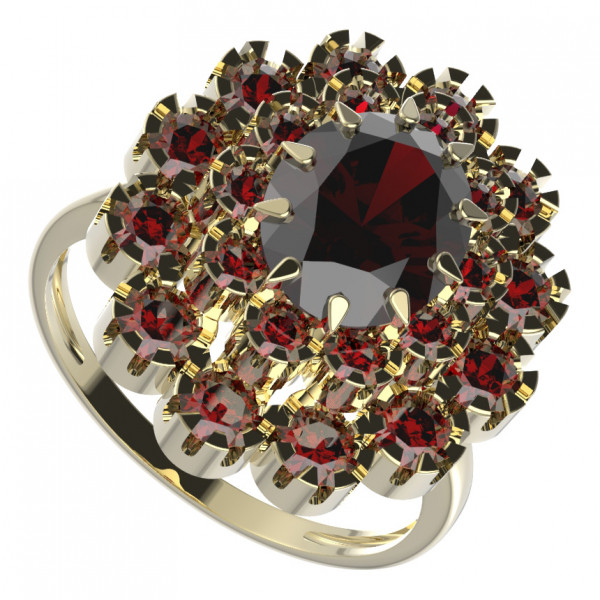 BG zlatý prsten s přírodním granátem z Čech   280I