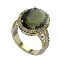 BG zlatý prsten kameny: diamant a vltavín   648