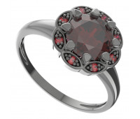 BG stříbrný prsten přírodní broušený granát  rhutenium 993I