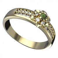 BG zlatý prsten vltavín a kubické zirkony   878F