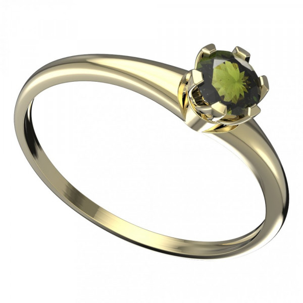 BG zlatý prsten vsazeny kameny: český vltavín   870