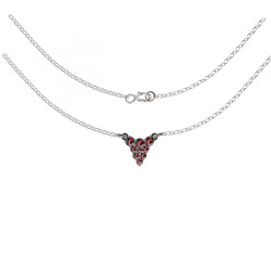 BG stříbrný náhrdelník přírodní broušený granát  porhodiováno 172
