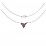 BG stříbrný náhrdelník přírodní broušený granát  porhodiováno 172