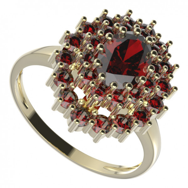 BG zlatý prsten s přírodním granátem z Čech   001I