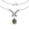 BG stříbrný náhrdelník kameny: kubický zirkon a vltavín porhodiováno 298